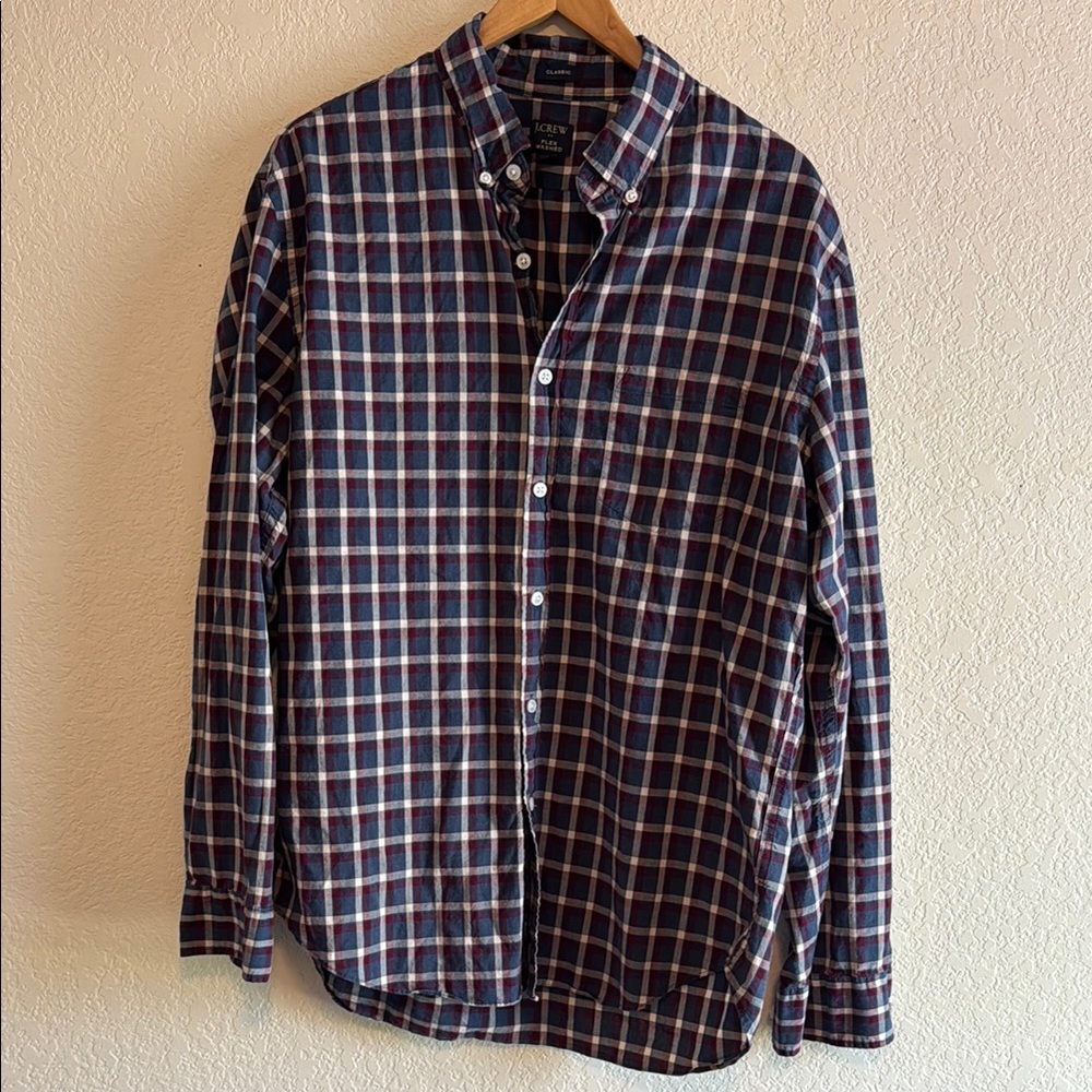 J. Crew Blue and Red Checkered Button-Down Shirt